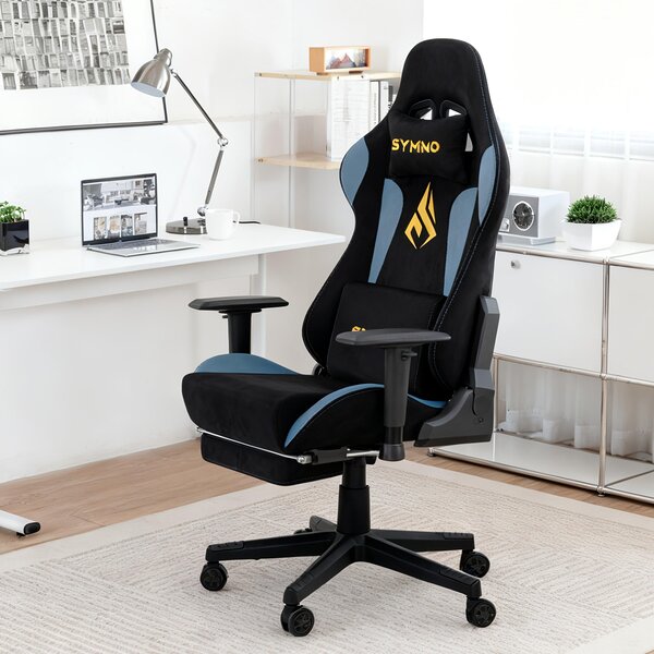 Sedia da gaming - Sedia da ufficio - Sedia da lavoro - Sedia per PC - Sedia girevole - Design ergonomico - Poggiapiedi regolabile
