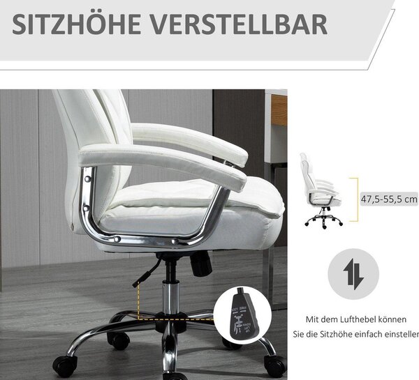 Sedia da ufficio con funzione di inclinazione, design moderno con motivo a rombi