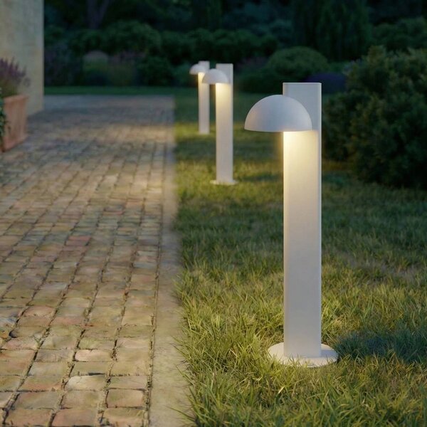 Lampione a LED Lucande Velira, grigio chiaro, 77 cm, 1 lampada, IP44 Velira, Alluminio / Grigio / Zincato, Metallo, Moderno