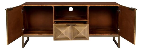 Tavolo TV in legno di mango color oro 40x60 cm Volan - Dutchbone