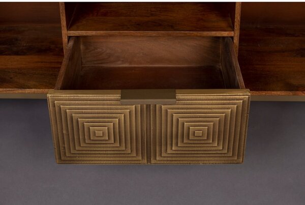 Tavolo TV in legno di mango color oro 40x60 cm Volan - Dutchbone