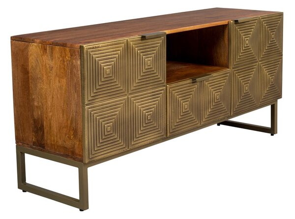 Tavolo TV in legno di mango color oro 40x60 cm Volan - Dutchbone