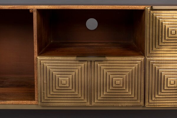 Tavolo TV in legno di mango color oro 40x60 cm Volan - Dutchbone