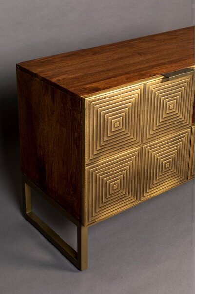 Tavolo TV in legno di mango color oro 40x60 cm Volan - Dutchbone