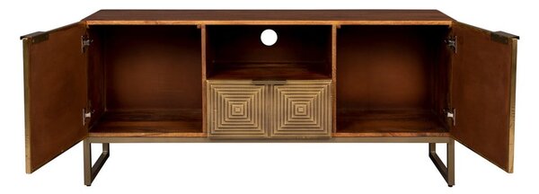 Tavolo TV in legno di mango color oro 40x60 cm Volan - Dutchbone