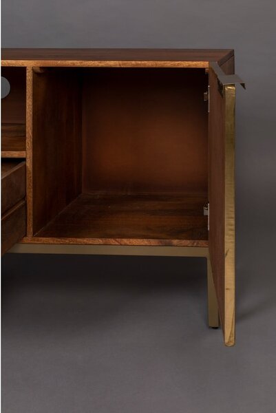 Tavolo TV in legno di mango color oro 40x60 cm Volan - Dutchbone
