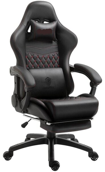 Sedia da ufficio - Sedia da lavoro - Sedia da gaming - Sedia da ufficio con poggiapiedi - Supporto lombare - Ecopelle