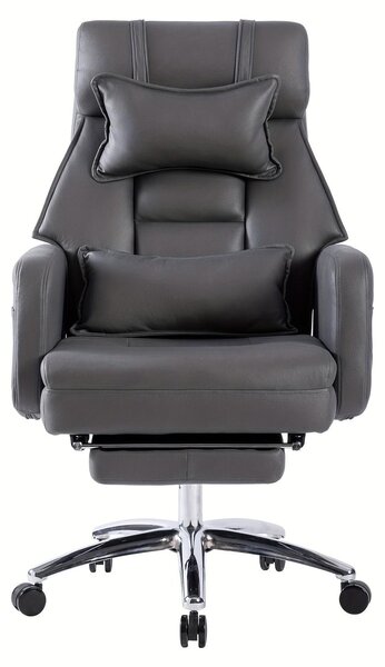 Sedia girevole ergonomica - Sedia da gaming - Sedia da ufficio - Poltrona relax - Grigia - Schienale regolabile fino a 155°