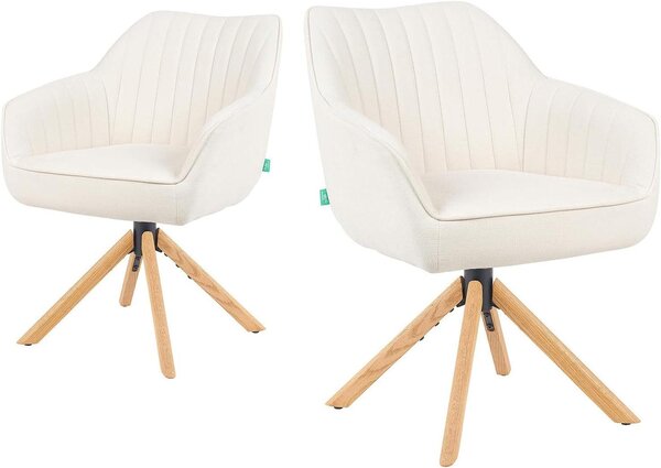Sedia da pranzo - Sedia - Sedia per la zona living - Sedia girevole - Sedia da cucina - Colore crema