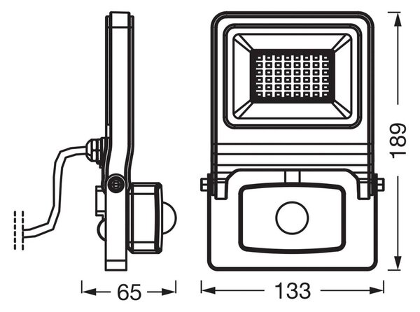 OSRAM Faretto da esterno ENDURA FLOOD, bianco, sensore 30 W 830 IP44 FLOOD, Bianco / Opale, Alluminio