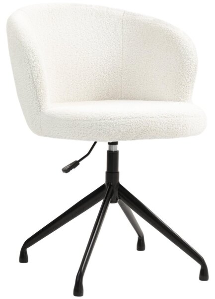 Sedia da ufficio ergonomica – Sedia girevole in stile scandinavo con rivestimento in bouclé e altezza regolabile