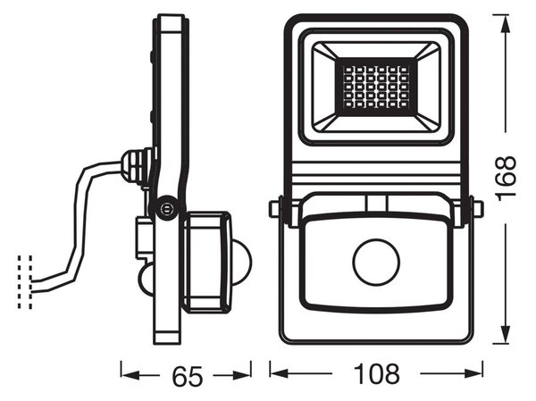 OSRAM Faretto da esterno ENDURA FLOOD, bianco, sensore 20 W 830 IP44 FLOOD, Bianco / Opale, Alluminio