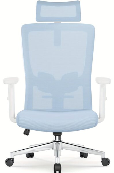 Sedia da ufficio ergonomica - Poggiatesta e supporto lombare regolabili - Sedia girevole - Inclinabile fino a 135°