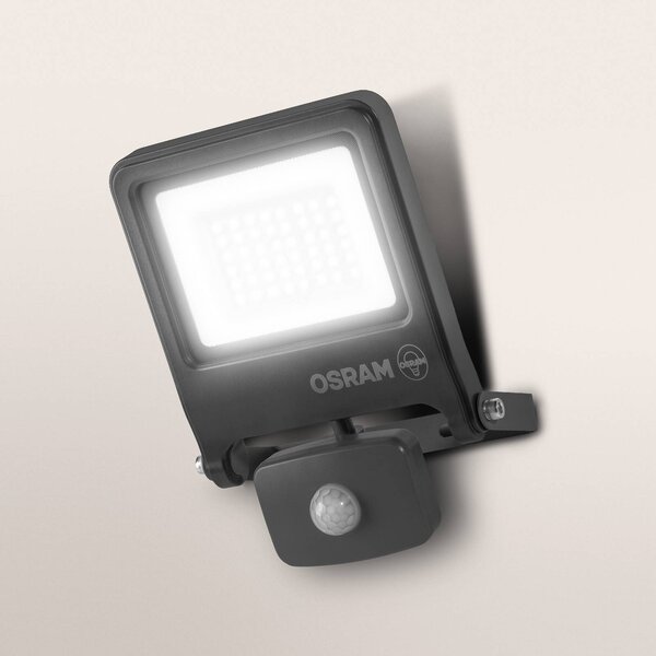 OSRAM Faretto da esterno ENDURA FLOOD, grigio, sensore 30 W 840 IP44 FLOOD, Alluminio / Grigio / Zincato, Alluminio