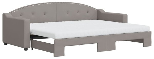 VidaXL Divano letto estraibile con materassi Taupe 80x200 cm Tessuto