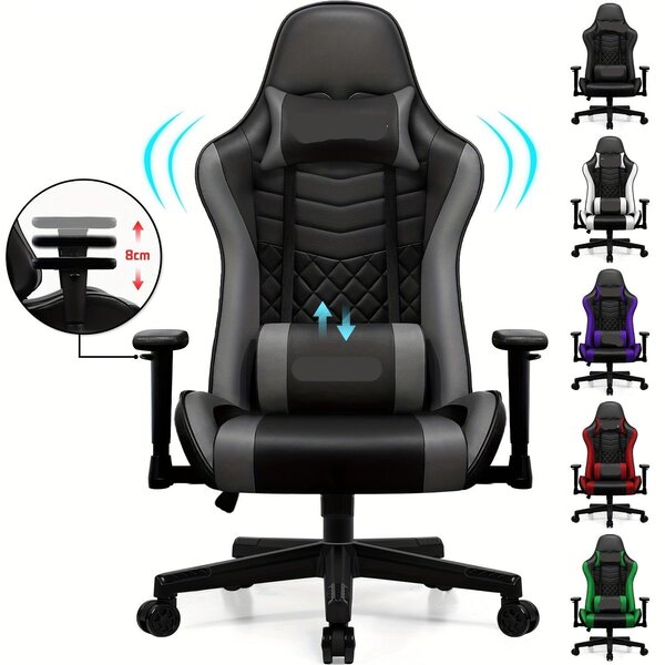 Sedia da gaming ergonomica – Sedia da ufficio – Schienale regolabile in altezza – Braccioli regolabili in 4 direzioni