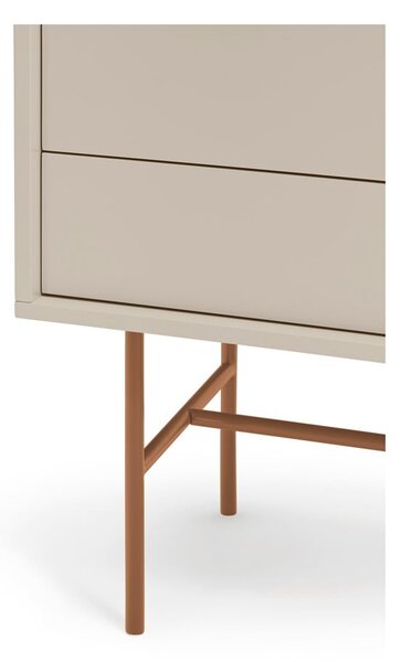 Cassettiera bassa con ante scorrevoli in mattone/beige 140x91 cm Nube - Teulat