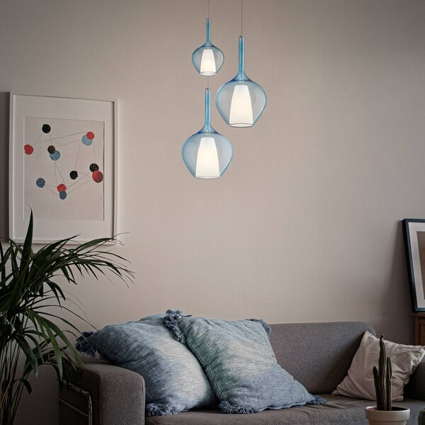 IDEAL LUX Lampada a sospensione Kalique, dimmerabile, Blu, Soggiorno / Sala da pranzo, Plastica, Moderno, Lampada a sospensione