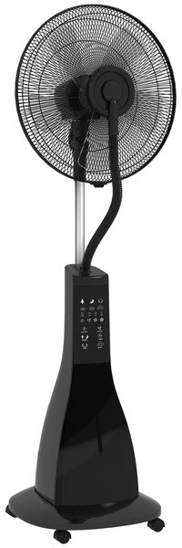 HOMCOM Ventilatore Nebulizzatore con Serbatoio 3L, 3 Modalità e 3 Velocità, 44.5x38.5x120 cm, Nero | Aosom Italy