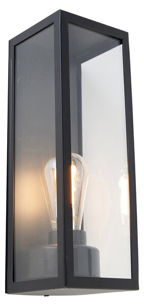 Applique da esterno smart nera con vetro incl. WiFi ST64 - Rotterdam Long