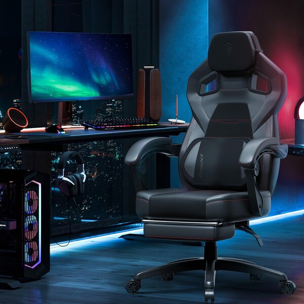 Sedia ergonomica da gaming - Sedia da ufficio - Sedia da gaming - Poltrona sacco - Sedia per computer - Con poggiapiedi