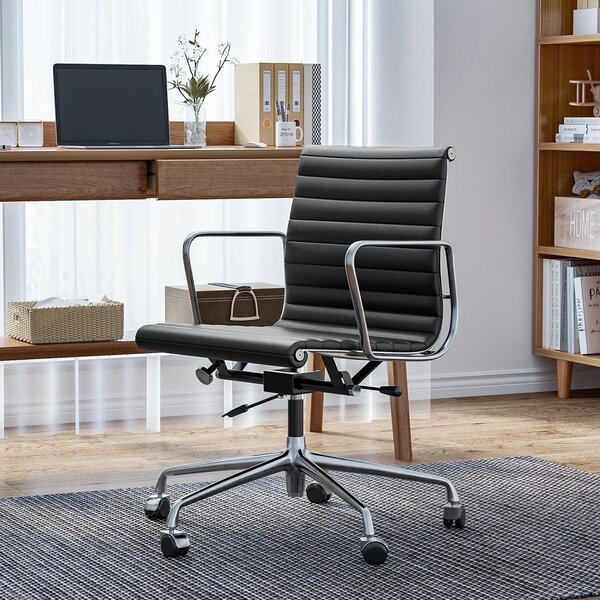 Sedia da ufficio - Sedia da lavoro - Sedia per ufficio - Sedia ergonomica - Sedia in vera pelle - Struttura in alluminio