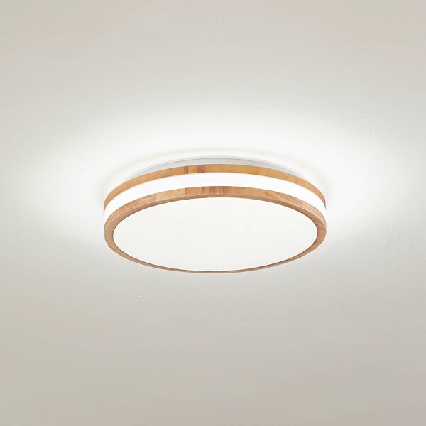 Plafoniera a LED Emiva Lindby, Legno chiaro, Soggiorno / Sala da pranzo, Legno, Moderno, Plafoniera LED