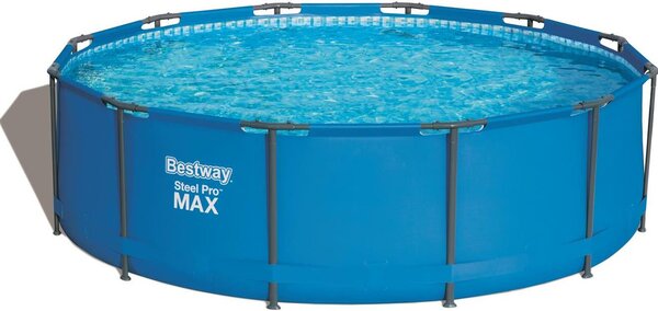 Steel Pro Max™ Frame Pool set completo, rotondo, con pompa filtro e scaletta di sicurezza 366 x 100 cm, piscina, nuoto, piscine