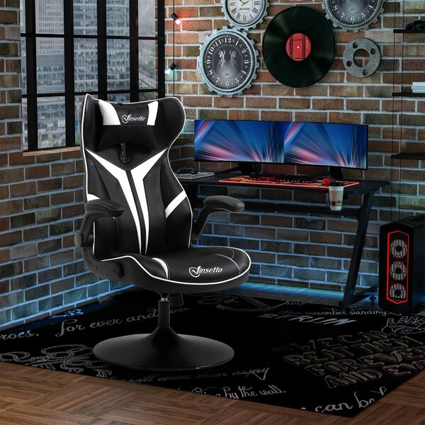 Sedia da gaming - Sedia ergonomica da ufficio - Sedia da gioco - Sedia girevole - Sedia confortevole - Nera e grigia