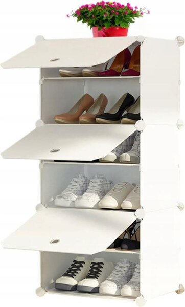 Armadio modulare guardaroba bianco scaffale chiuso armadio per scarpe solido
