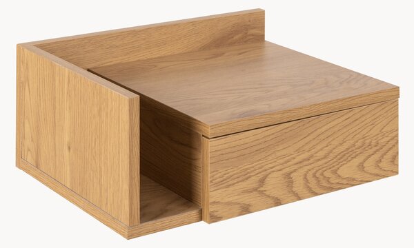 Comodino da parete effetto rovere con cassetto reversibile