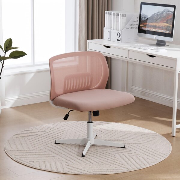 Sedia da ufficio ergonomica senza braccioli, girevole a 360° e regolabile in altezza, con funzione basculante