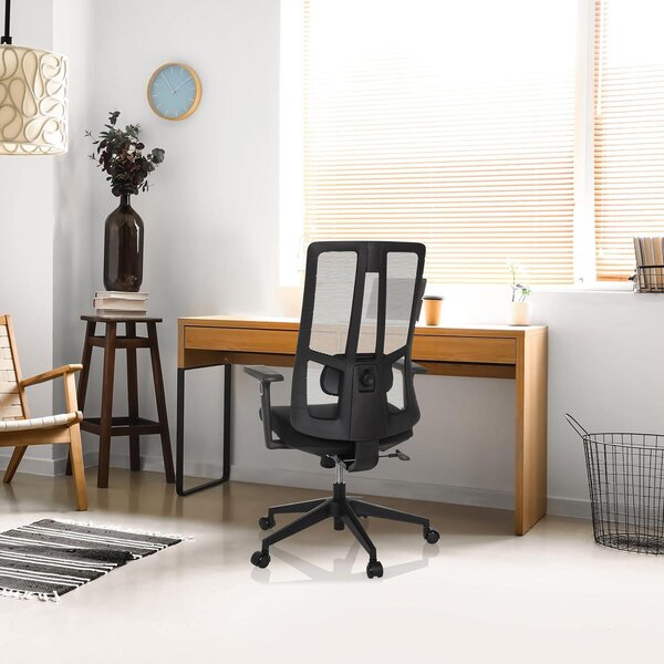 OFFICE Sedia da ufficio professionale TRAMORE BASE, rivestita in tessuto/rete, colore nero