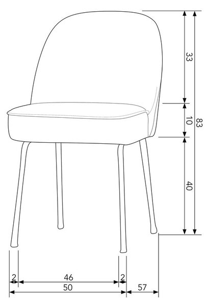 Sedie da pranzo in set marrone cognac in imbottito 2 pz Vogue – WOOOD