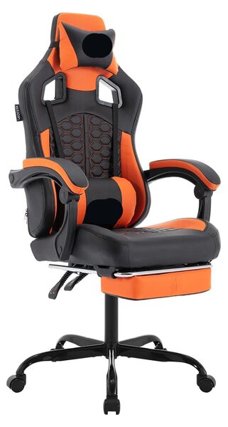 Sedia da gaming - Sedia da ufficio - Sedie da gaming - Pouf - Ergonomica - Con poggiapiedi - Schienale regolabile