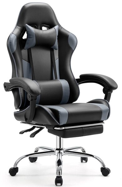 Sedia da gaming - Sedia da ufficio - Altezza regolabile - Rivestimento in ecopelle confortevole - Con poggiatesta e supporto lombare