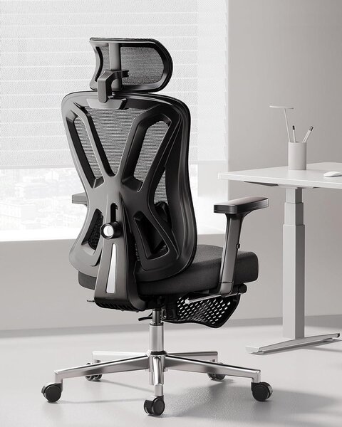 Sedia ergonomica da ufficio - Sedia da ufficio - Sedia da lavoro - Sedia girevole - Sedia da ufficio con poggiapiedi