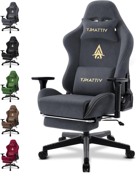 Sedia da gaming - Sedia da ufficio - Sedia per videogiochi - Sedia nera - Sedia confortevole - Braccioli 3D regolabili