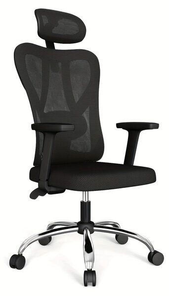 Sedia da ufficio ergonomica con supporto lombare, poggiatesta e braccioli confortevoli