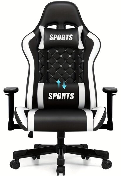 Sedia da gaming – Sedia per videogiochi – Sedia gaming – Con poggiapiedi – Ergonomica – Rotazione a 360° – Peso massimo supportato: 150 kg