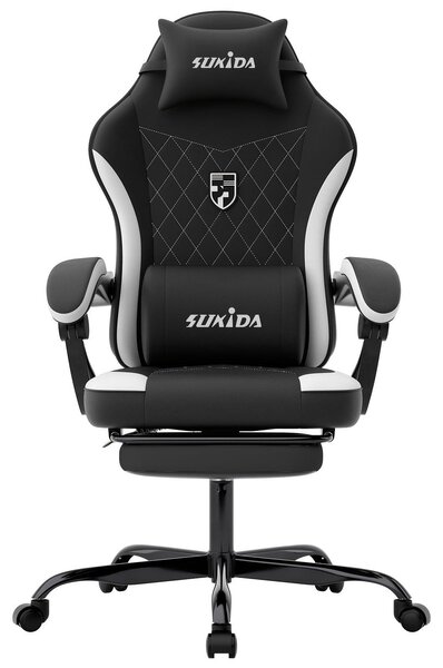 Sedia da gaming - Sedia da ufficio - Sedia per videogiochi - Sedia con poggiapiedi - Sedia ergonomica - Seduta in memory foam