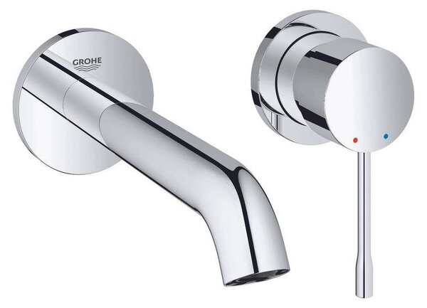 Rubinetto per lavabo – Miscelatore a parete – Rubinetto da bagno – Risparmio idrico: 5,7 litri/minuto – Cromato