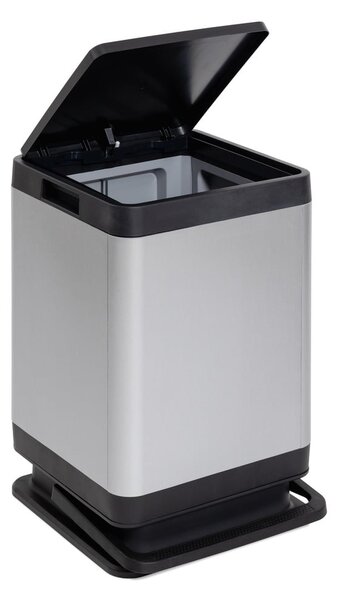 Cestino per la spazzatura in plastica argentato con pedale 80 l Tokyo – DEA HOME