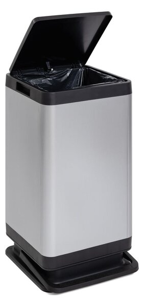 Cestino per la spazzatura in plastica argentato con pedale 80 l Tokyo – DEA HOME