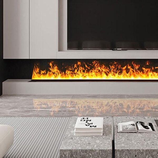 Stufa elettrica a vapore - Lunghezza 1800 mm, con fiamme 3D - Serbatoio da 4,5 litri - Ideale per creare un'atmosfera accogliente in interni