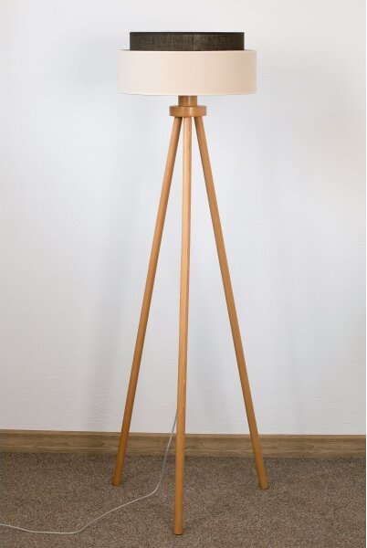 Brilagi - Lampada da terra LED Stile BOHO 1xE27/15W/230V crema/marrone