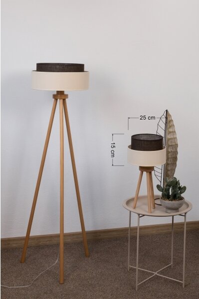 Brilagi - Lampada da tavolo LED BOHO STYLE 1xE27/15W/230V crema/marrone