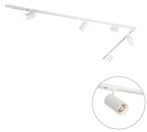 Sistema di illuminazione a binario moderno con 5 faretti bianchi monofase GU10 70mm - Iconic Jeana Luxe