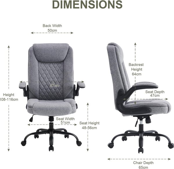 Sedia ergonomica da ufficio - Sedia girevole - Sedia per computer - Sedia da lavoro - Arredamento per ufficio - Altezza seduta regolabile