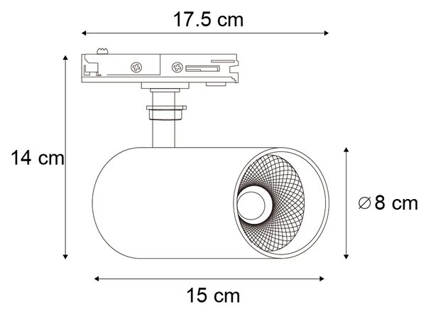 Faretto moderno bianco per sistema di illuminazione a binario monofase con LED incluso - Iconic Mark